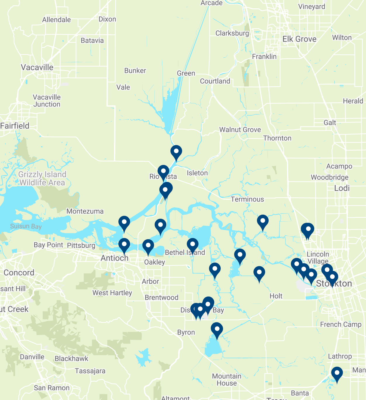 Locations of HABs in 2021